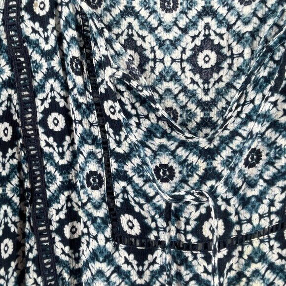 Lane Bryant Plus Short Sleeve Tasseled Tie Dye Pattern Shirt Top Blouse Size 20 - Picture 4 of 12